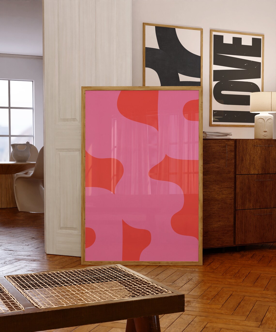 Midcentury Retro Minimalist Art Print, Funky Urban