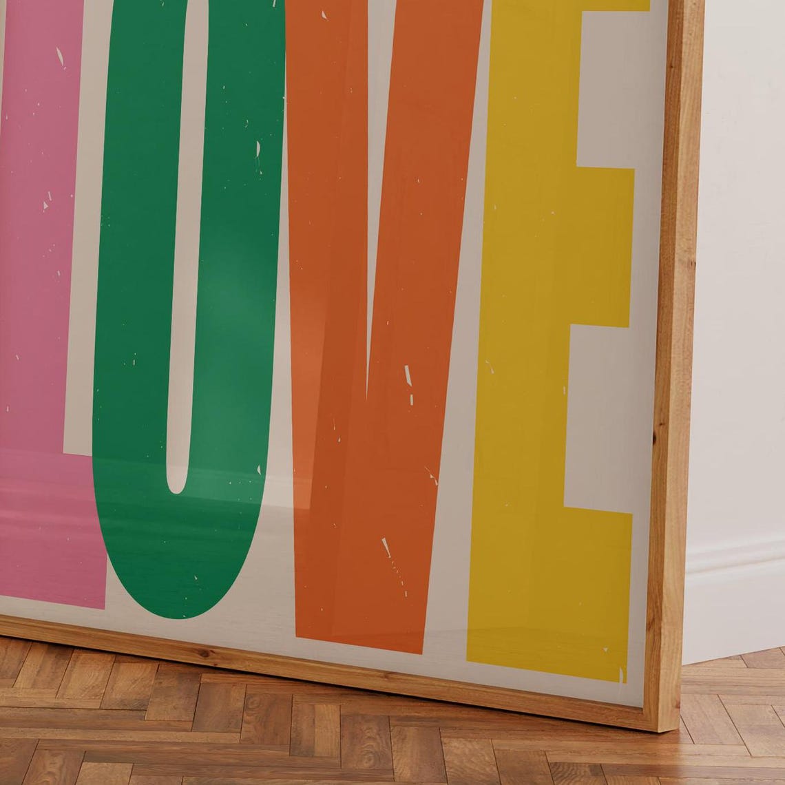 Love Colorful Pop Typography On Bright White Background Poster - Image 3
