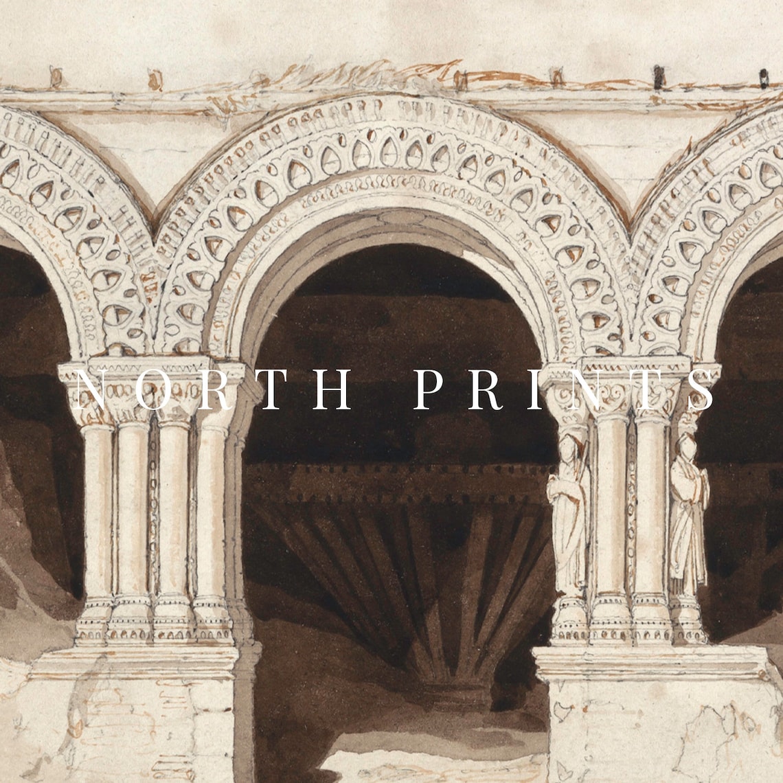 Neutral Architecture Print, Antique Greece Watercolor - Image 3