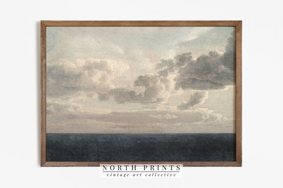 Ocean Horizon Vintage Art Print, Cloud Study