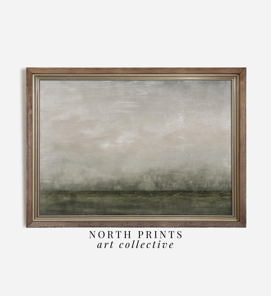 Moody Abstract Coastal Landscape Dark Neutral Storm Sea Sky Poster - Image 2