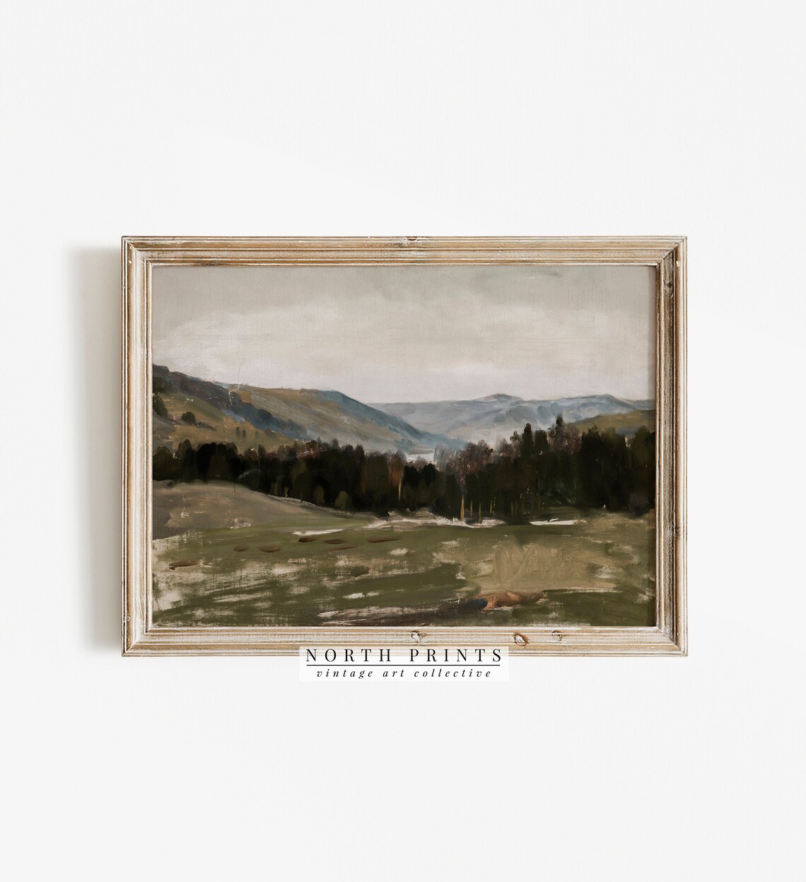 Rustic Mountain Forest Landscape Art Print - Image 3