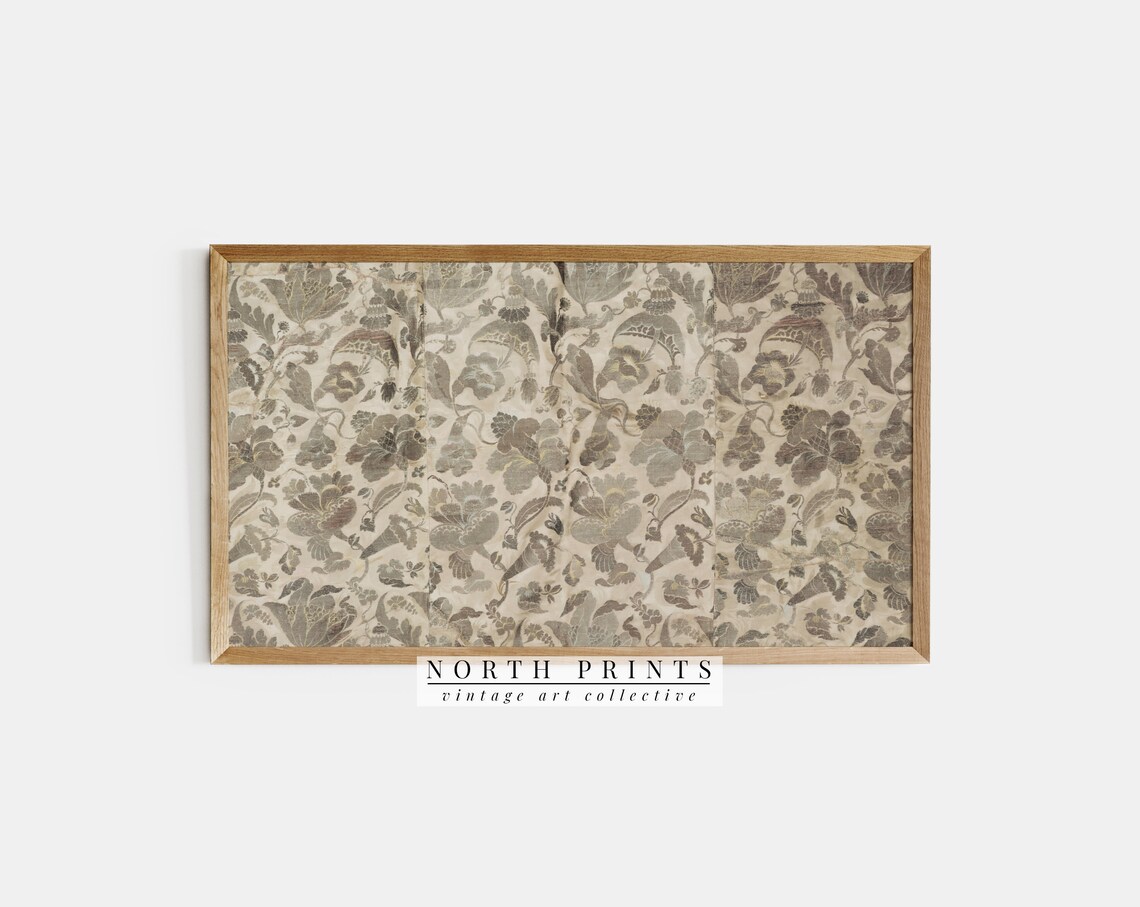 Vintage Tapestry Neutral Pattern Art Print