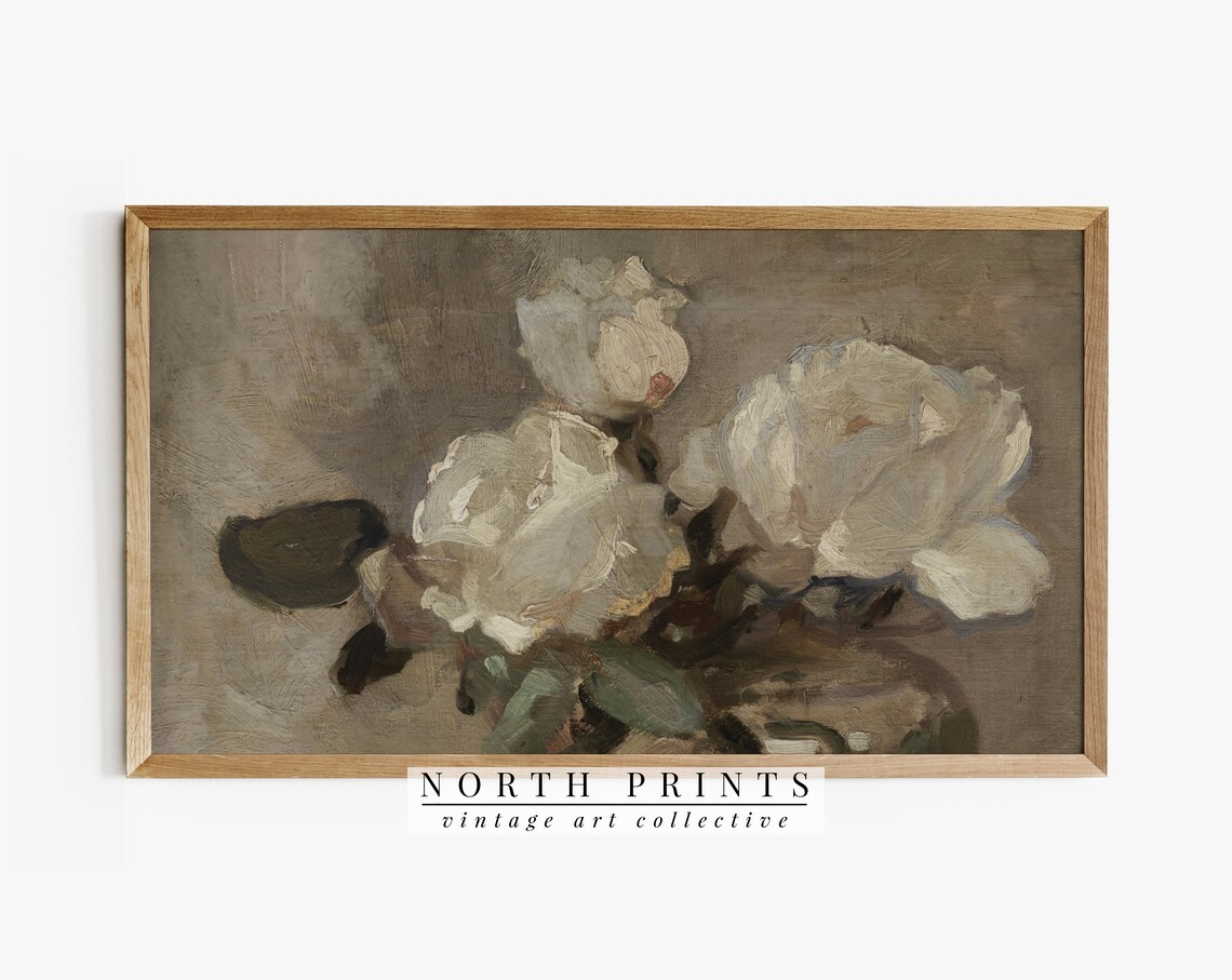 Botanical Frame TV Vintage Flowers Art Print