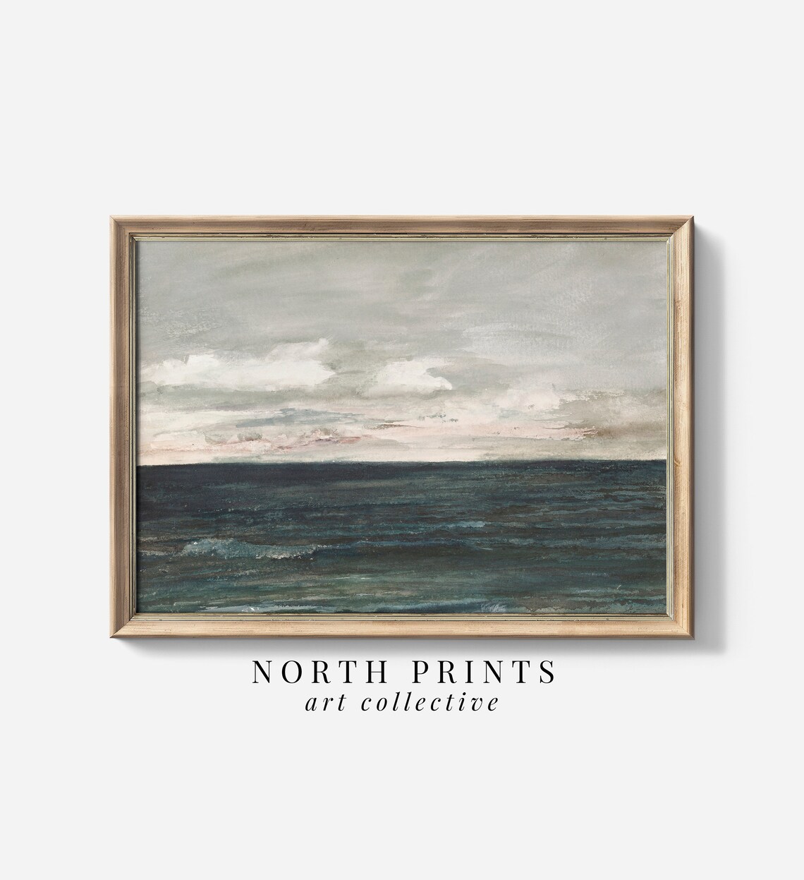Vintage Seascape Dark Moody Ocean Poster
