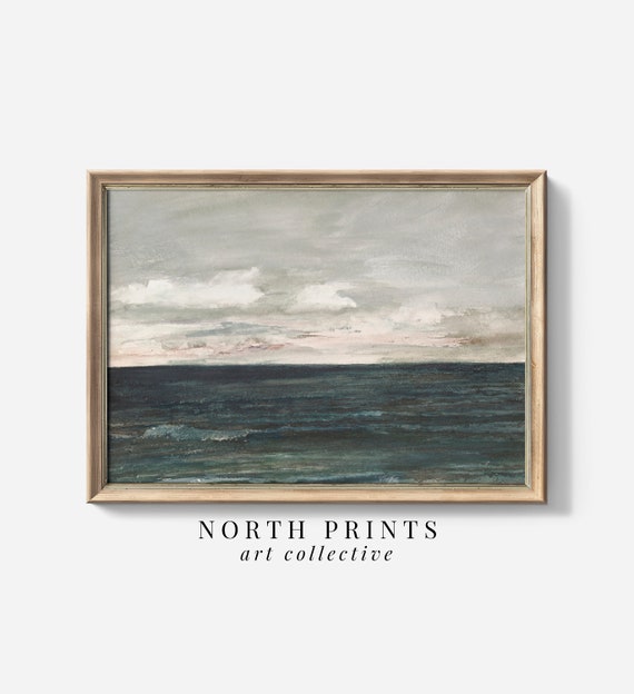 Vintage Seascape Dark Moody Ocean Poster