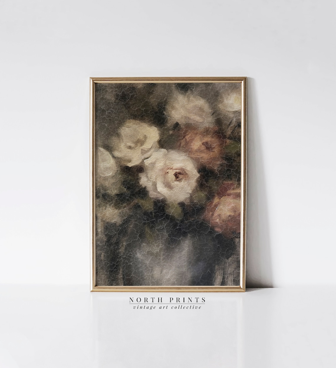Roses Still Life Painting, Antique Botanical Wall Art - Image 2