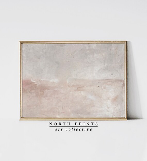 Minimalist Abstract Neutral Blush Pink Beige Beach Modern Poster
