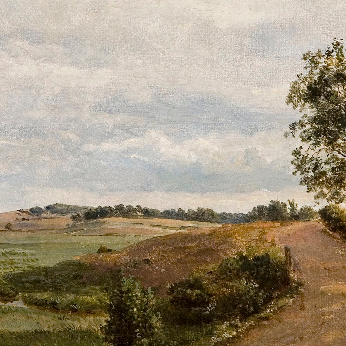 Country Road Vintage Farmhouse Landscape Art Print - Image 3