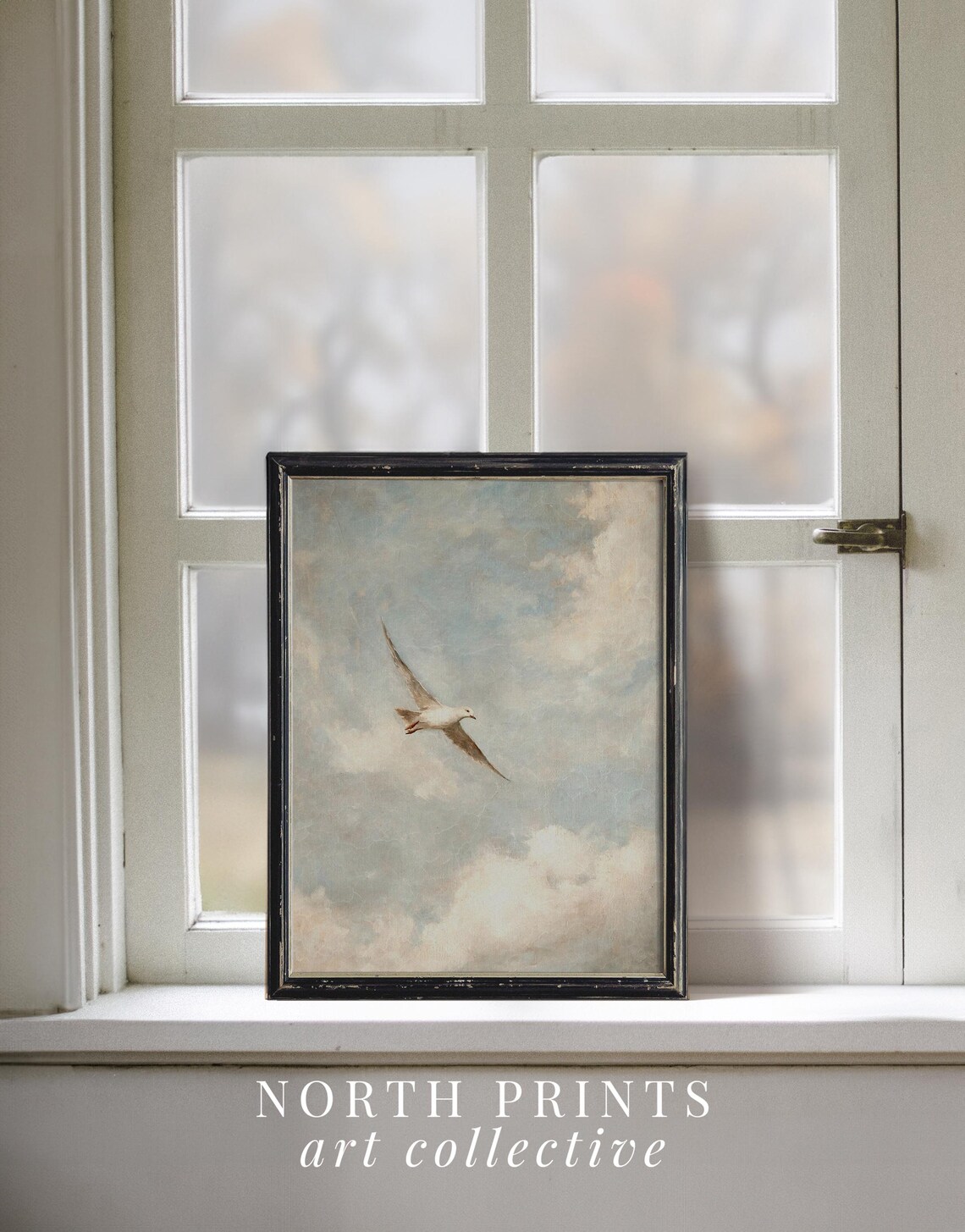 Vintage Bird Painting Coastal Nursery Art Print - Image 2