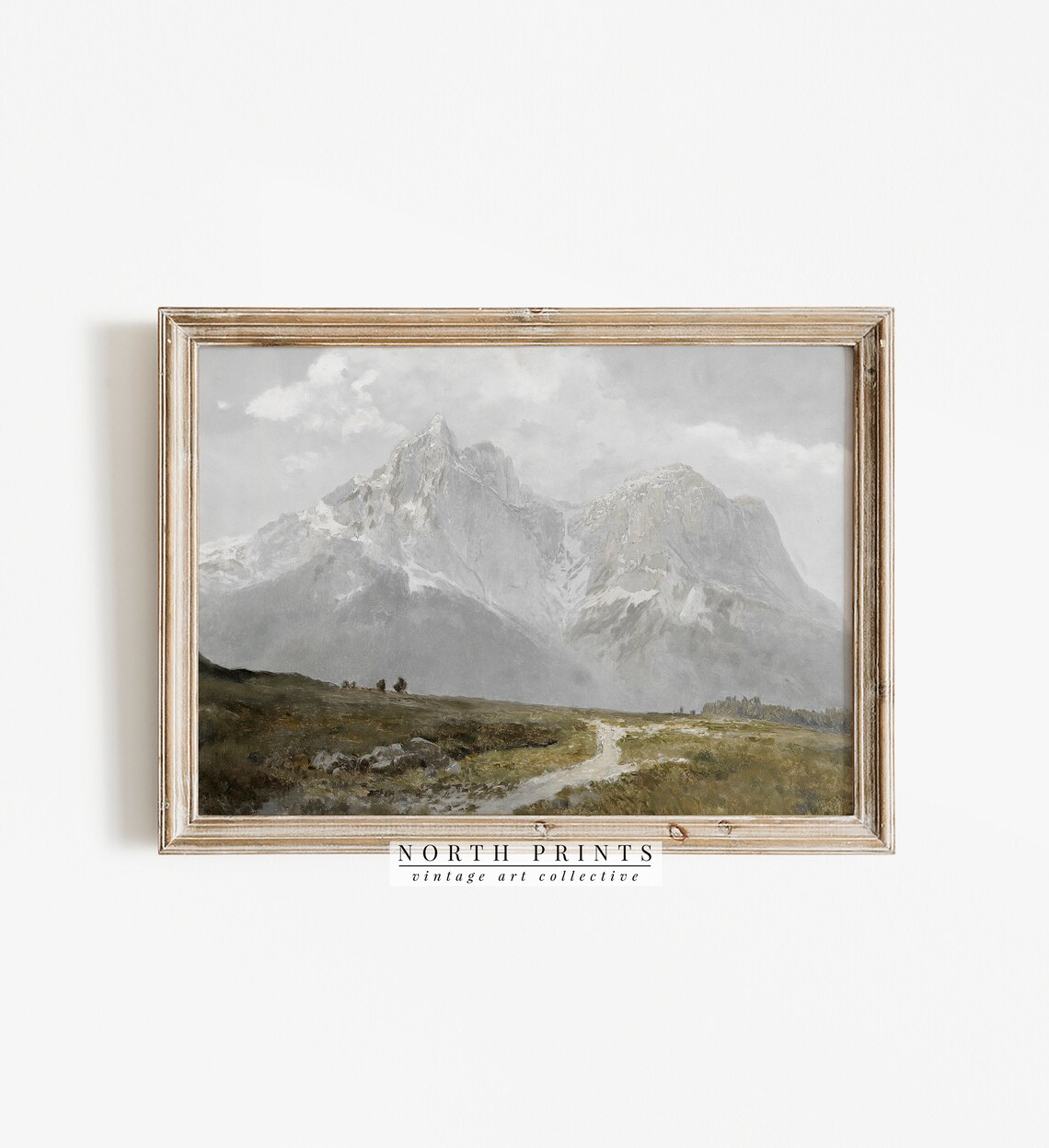Vintage Mountain Landscape Painting, Art Print - Image 3