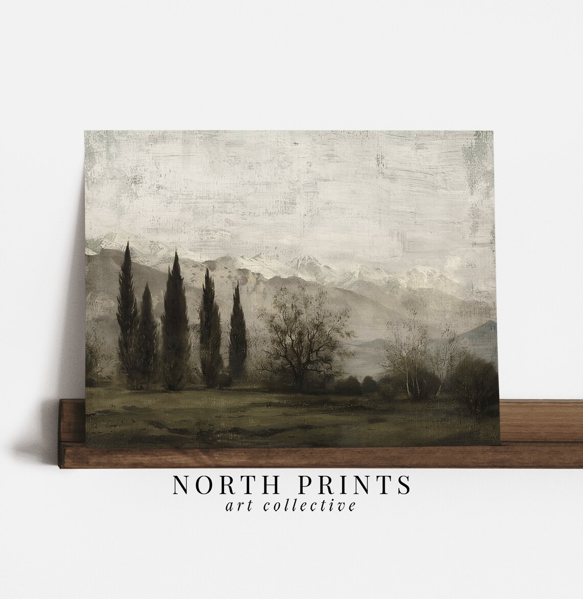 Moody European Landscape Art Print, Dark Green - Image 4