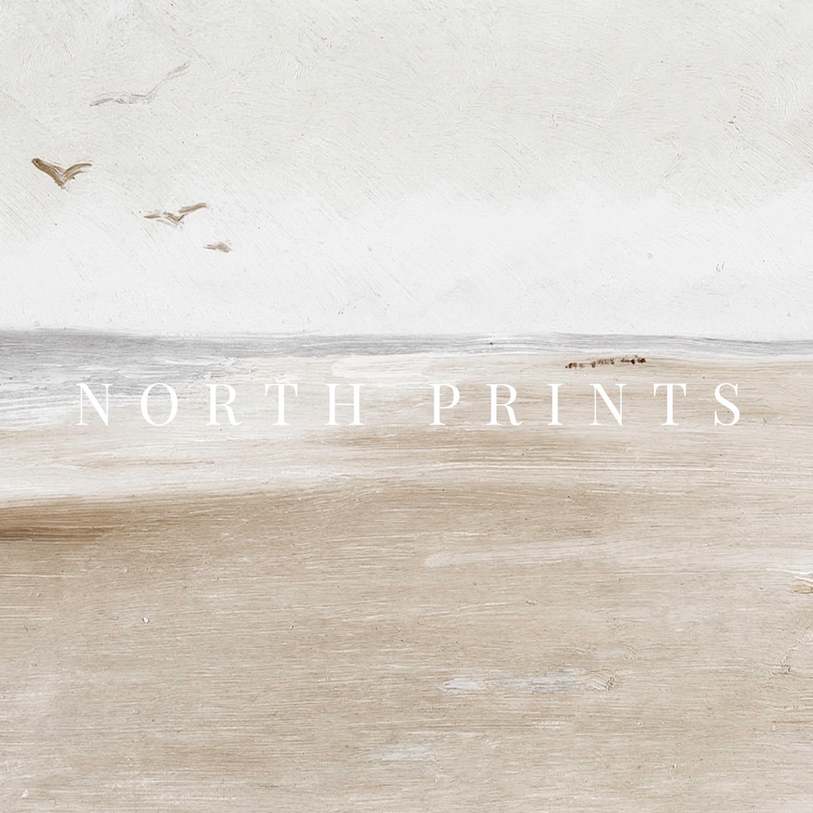 Vintage Neutral Beach Painting, Coastal Landscape Print - Image 2