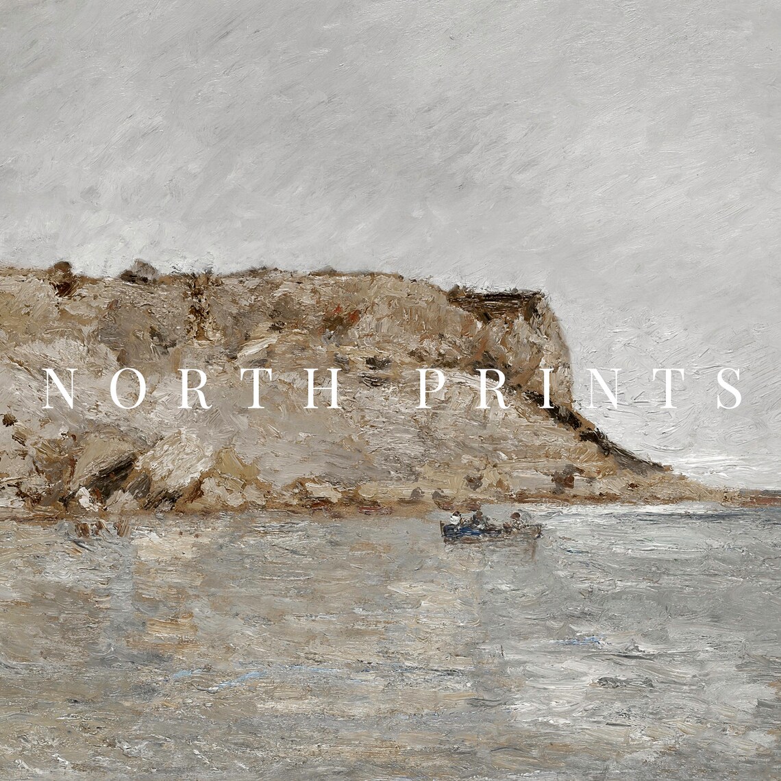 Rustic Coastal Neutral Seascape Art Print - Image 4