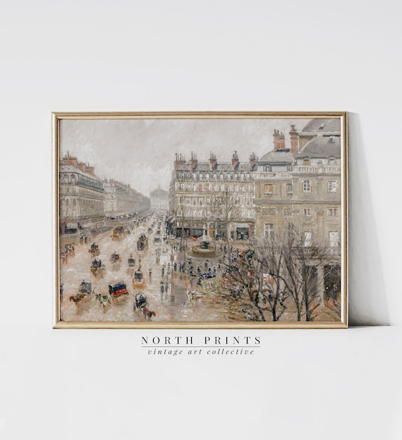 Vintage French Cityscape Abstract Art Print