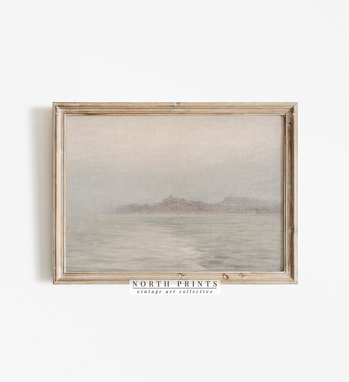 Vintage Tonal Coastal Painting Art Print - Image 3