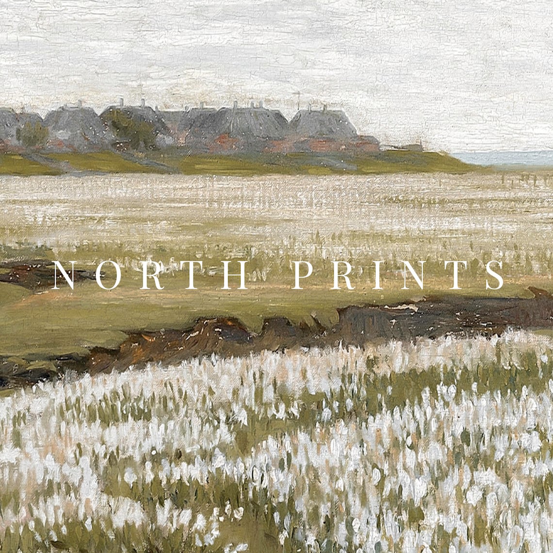 Spring Meadow Vintage Landscape Art Print - Image 2