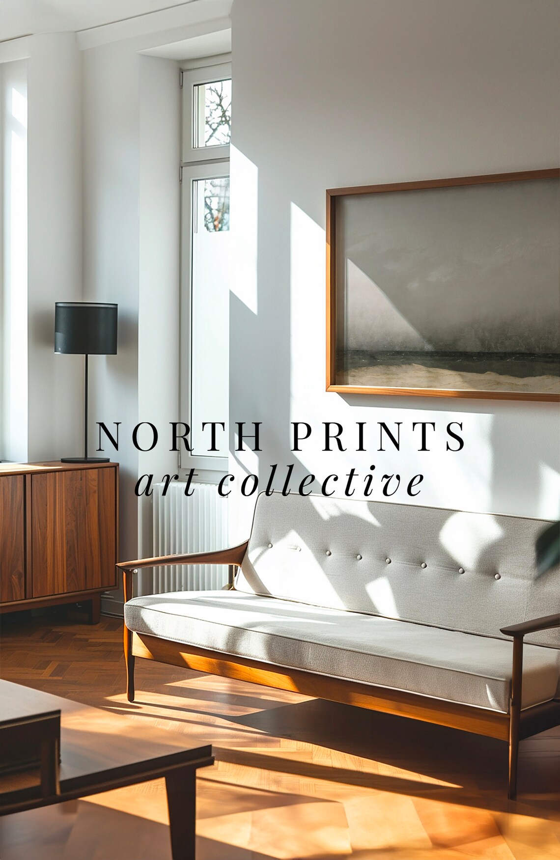 Abstract Moody Coastal Wall Art North Prints Vintage Modern Painting 7 05 - Image 4