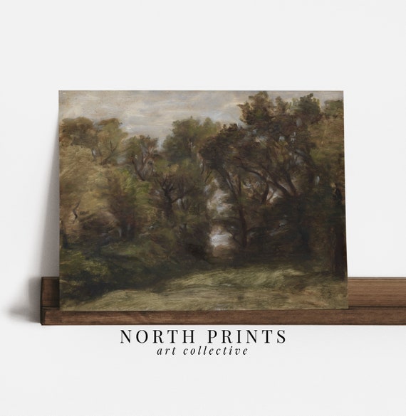 Landscape Painting Wall Art Vintage Country Farmhouse Decor Dark Green Wall Art North Prints 7 138