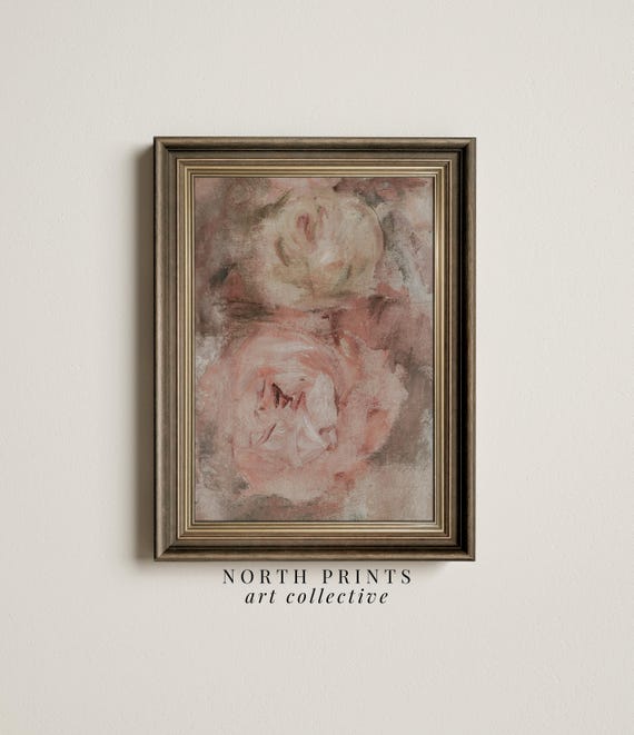 Vintage Rose Abstract Botanical Art Print