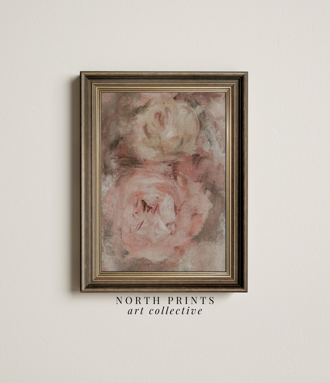 Vintage Rose Abstract Botanical Art Print
