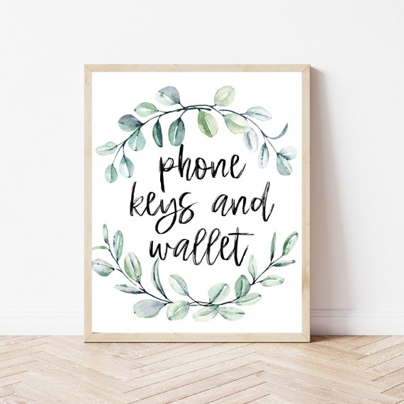 Phone Keys Wallet Sign Before You Leave Print
