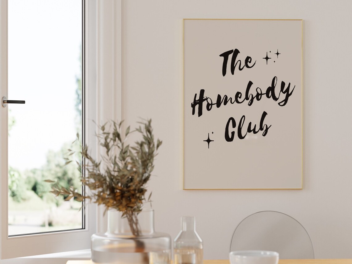The Homebody Club Black Sparkle Brush Script Cozy Typography Quote Poster - Image 3