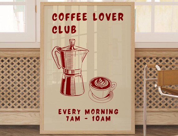 Coffee Club Kitchen Print Kitchen Poster Coffee Print Kitchen Print Friend Gift For Him Gift For Coffee Lover Kitchen Wall Art Coffee Bar