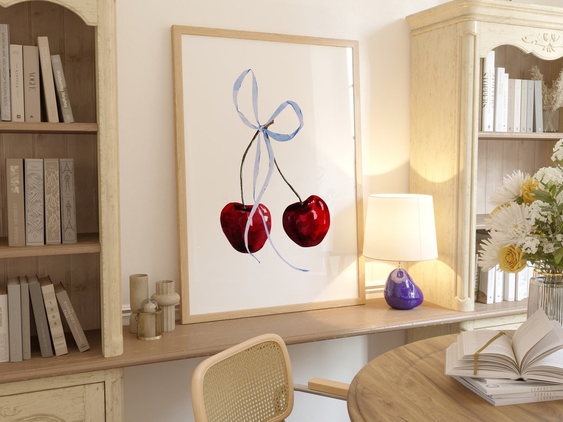 Cherry Poster, Coquette Dorm Room Decor - Image 3