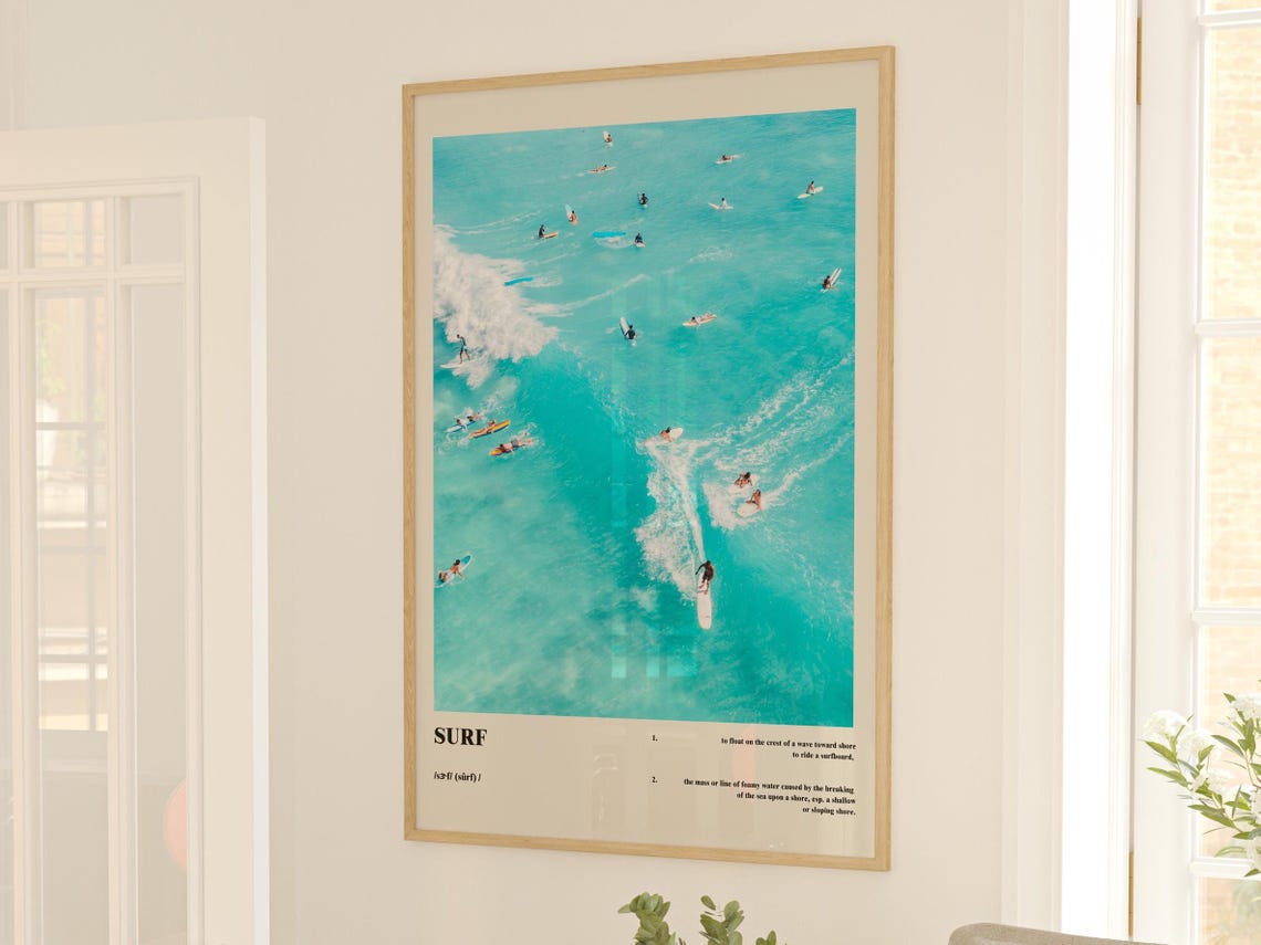 Surf Aerial Surfers Dictionary Definition Ocean Photo Poster