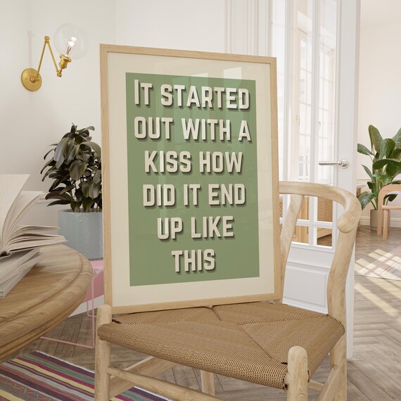 The Killers Mr Brightside Lyric Green Retro Typography Poster