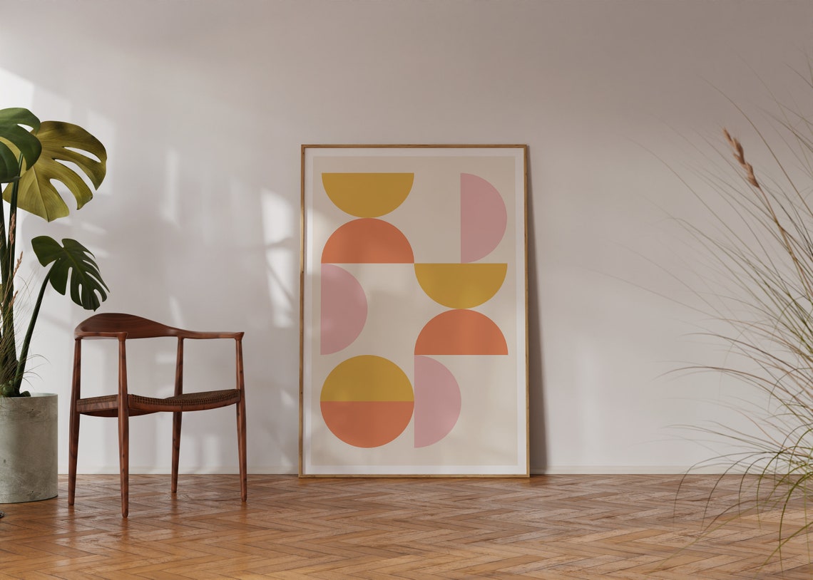 Terracotta Pink Half Circle Warm Modern Minimalist Art Poster - Image 3