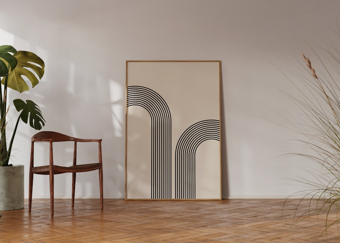 Black Line Double Arch Minimalist Geometric Calm Decor Poster - Image 2