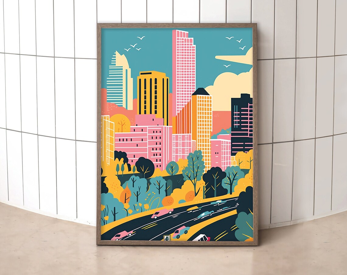 Austin Texas Eclectic Cityscape Art Print
