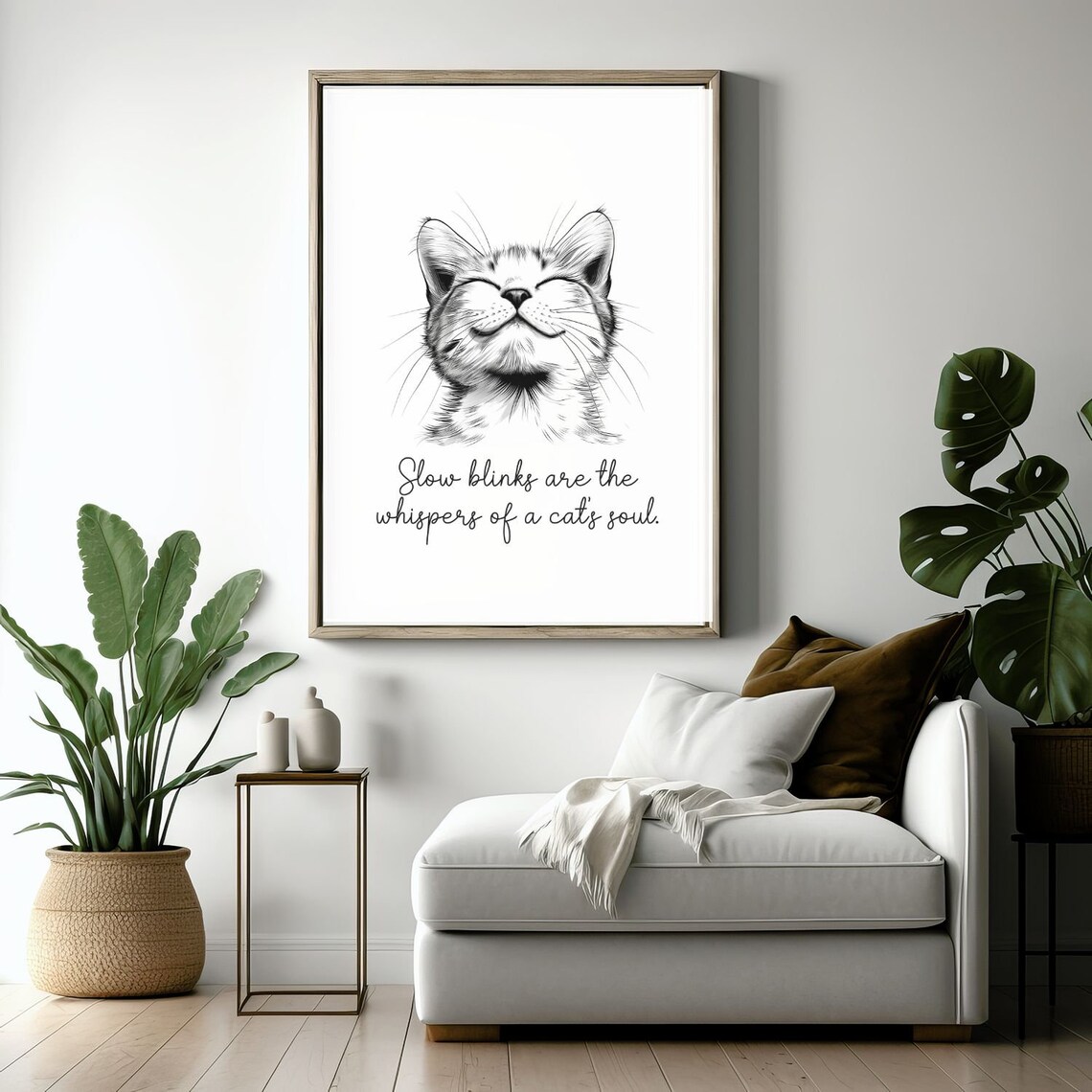 Slow Blinks Are the Whispers of a Cat's Soul Inspirational Quote Poster - Image 3