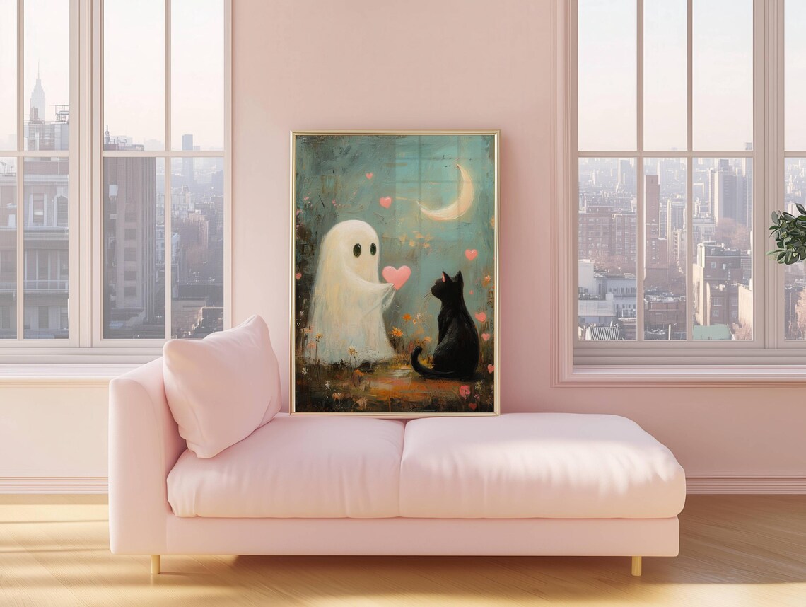 Ghost And Black Cat Valentine, Whimsigoth Poster - Image 5