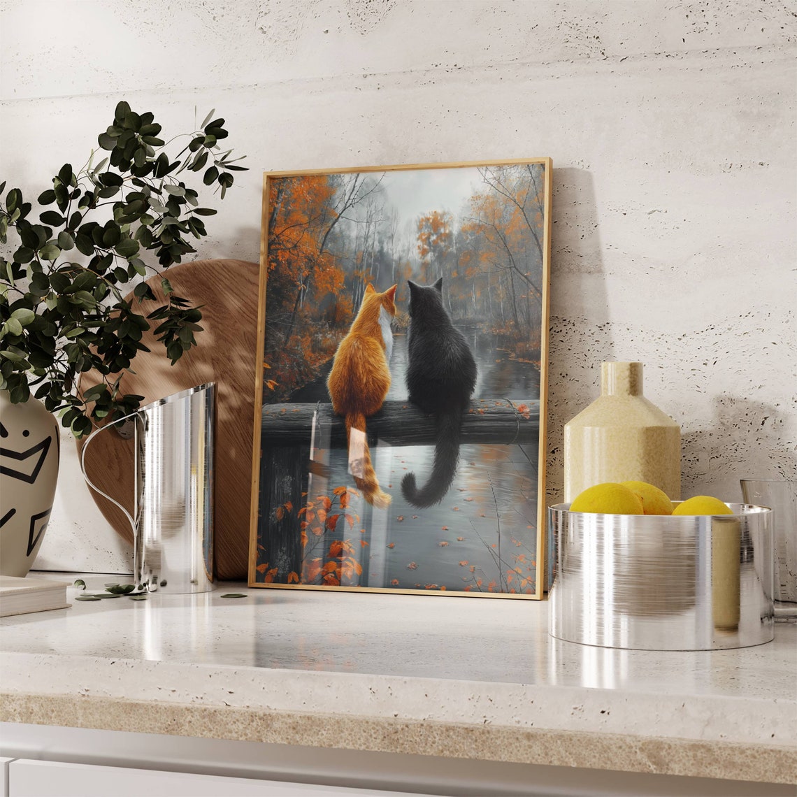 Cats On A Bridge Cat Wall Art - Image 2