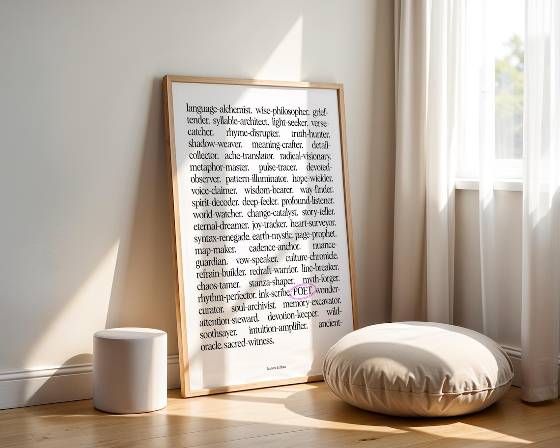 Poetcore Poetry Poster, Writing Room Office Decor