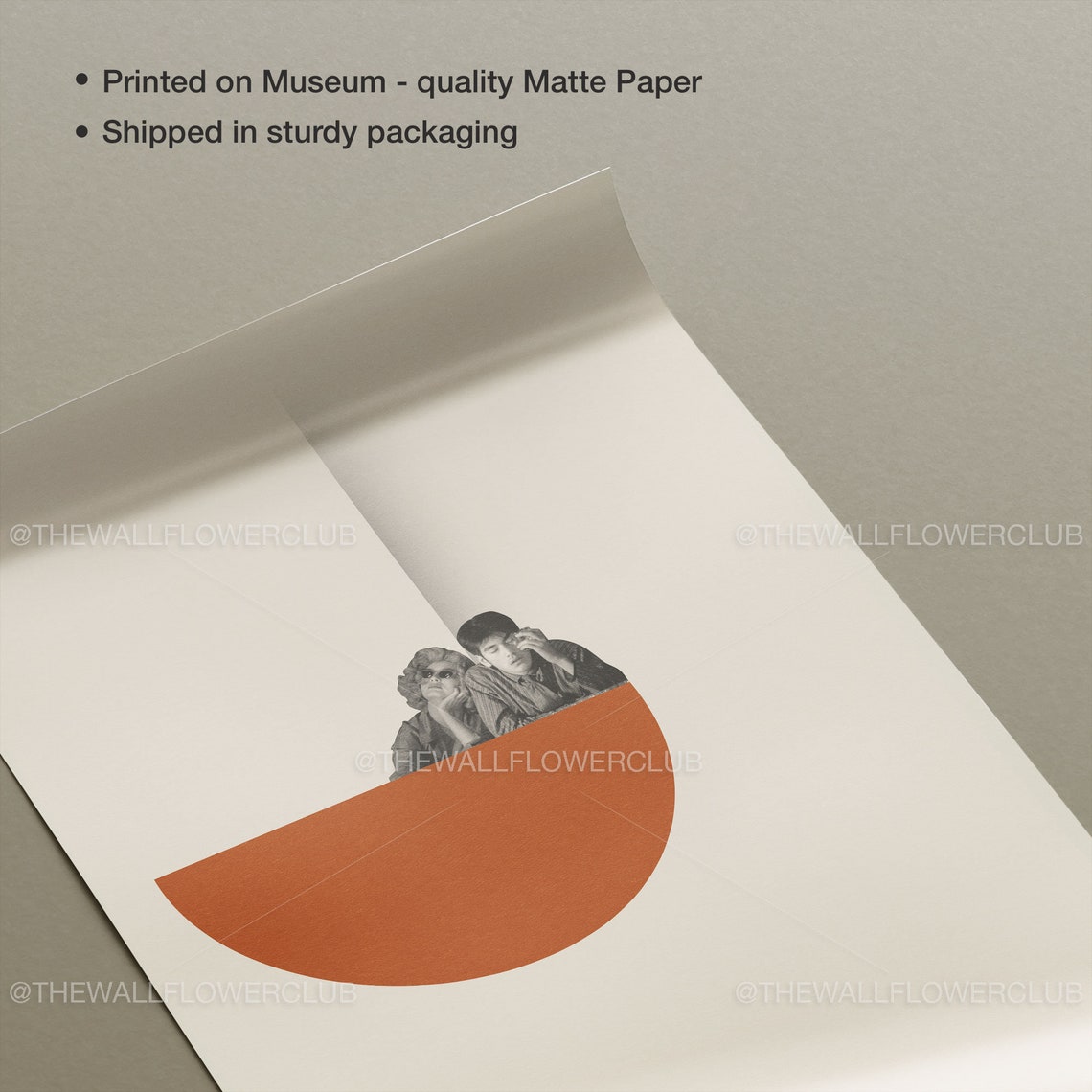 Classic Minimalist Rust Semicircle Couple Retro Movie Style Poster - Image 3