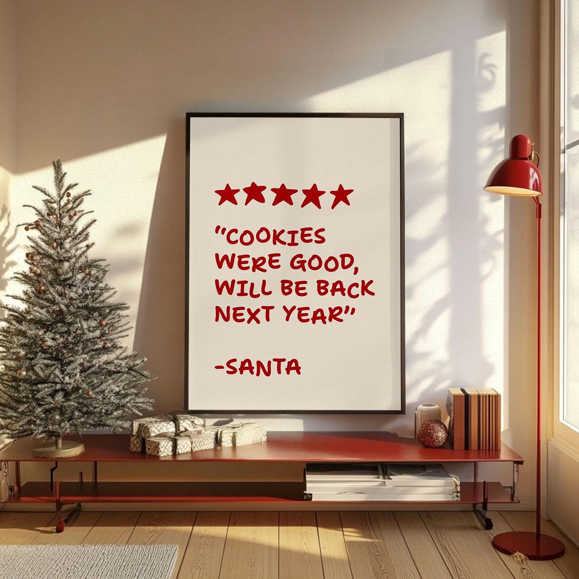 Cookies Were Good Wall Art Funny Christmas Art - Image 3