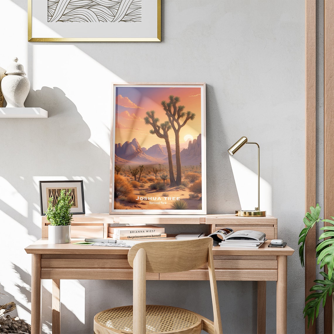 Joshua Tree National Park Desert Sunset Trees Vista Rocks Poster - Image 2