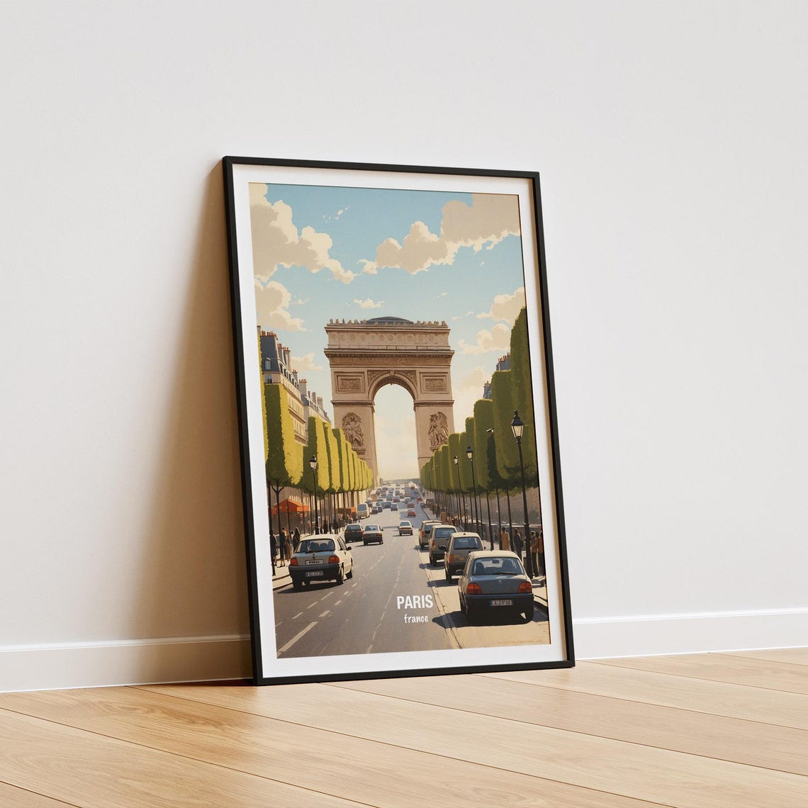 Paris Arc de Triomphe Champs Elysees Bustling City Street Poster - Image 5