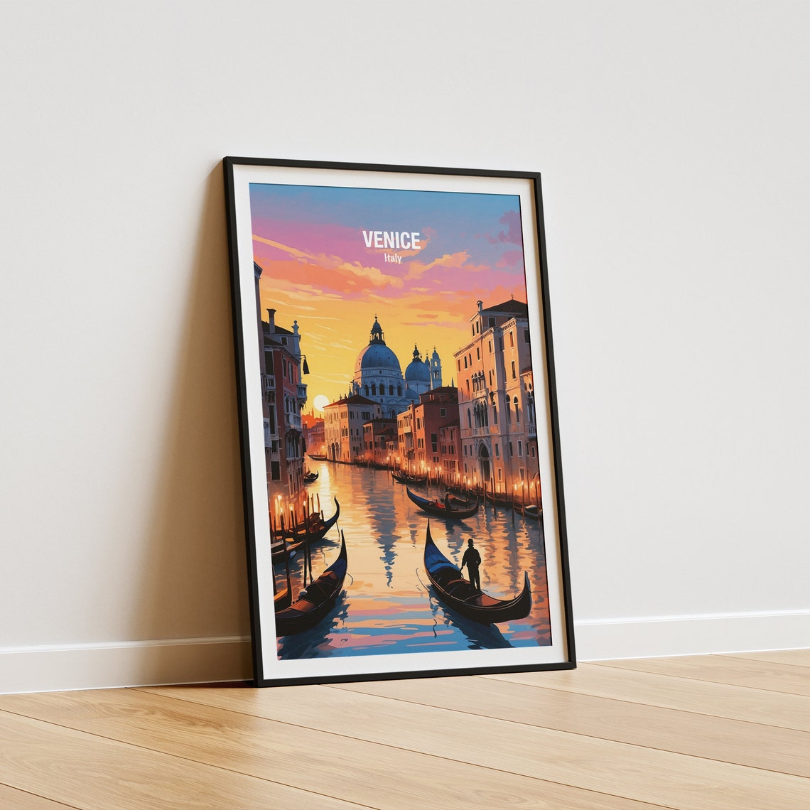 Venice Italy Grand Canal Gondolas Sunset Domes Romance Poster - Image 5