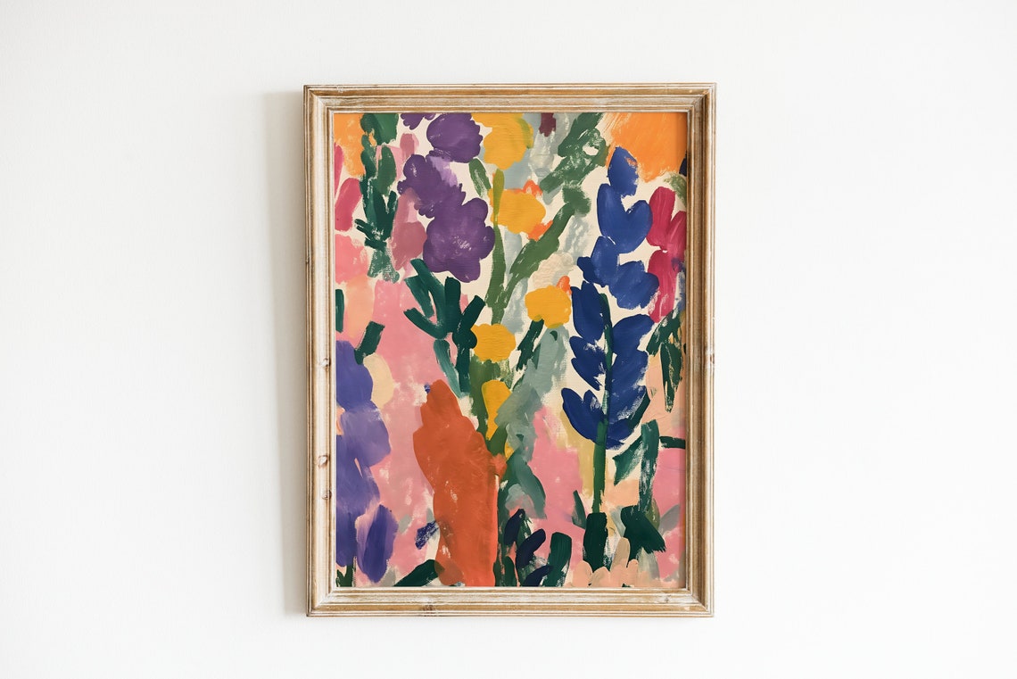 Abstract Wildflower Meadow Lupine Blooms Colorful Field Poster - Image 3
