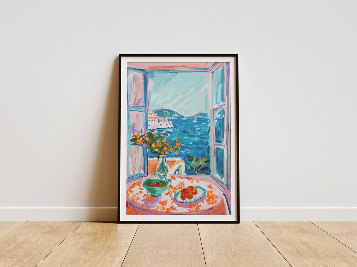Henri Matisse Style Open Window Cherries Berries Sea View Poster - Image 5