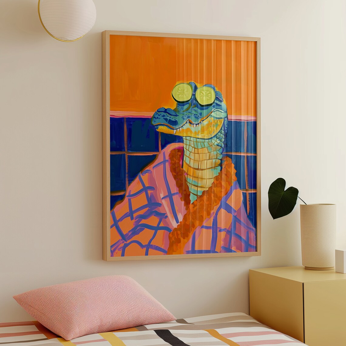 Alligator Poster, Maximalist Bathroom Animal Art - Image 4