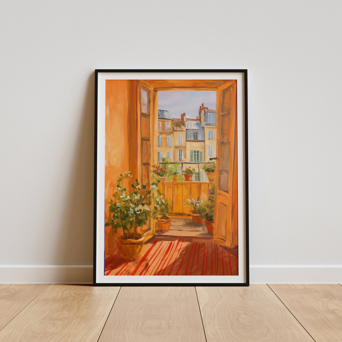Henri Matisse Style Paris Balcony Open Doors Potted Plants Poster - Image 5