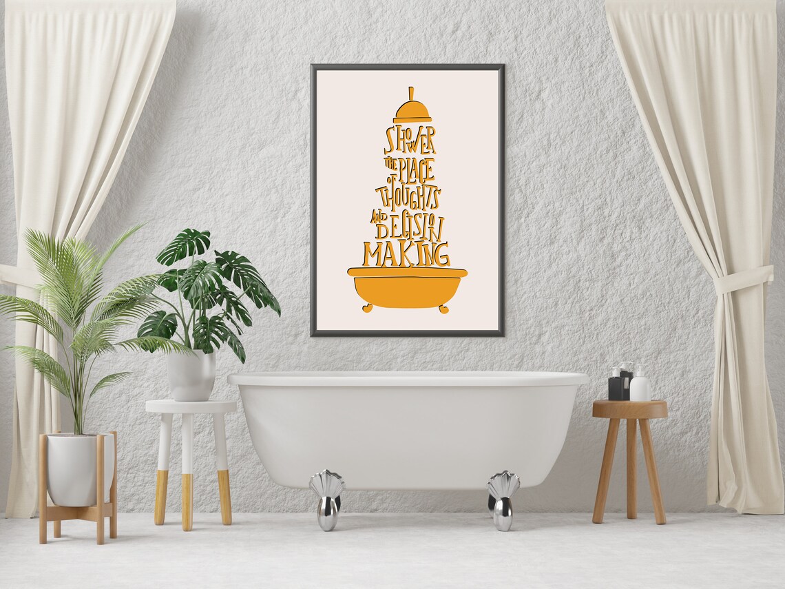 Shower Place of Thoughts and Decision Making Funny Quote Poster - Image 2