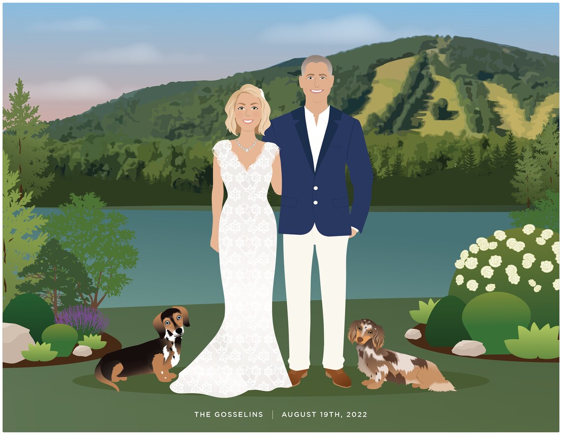 Custom Wedding Portrait, One Year Anniversary - Image 5