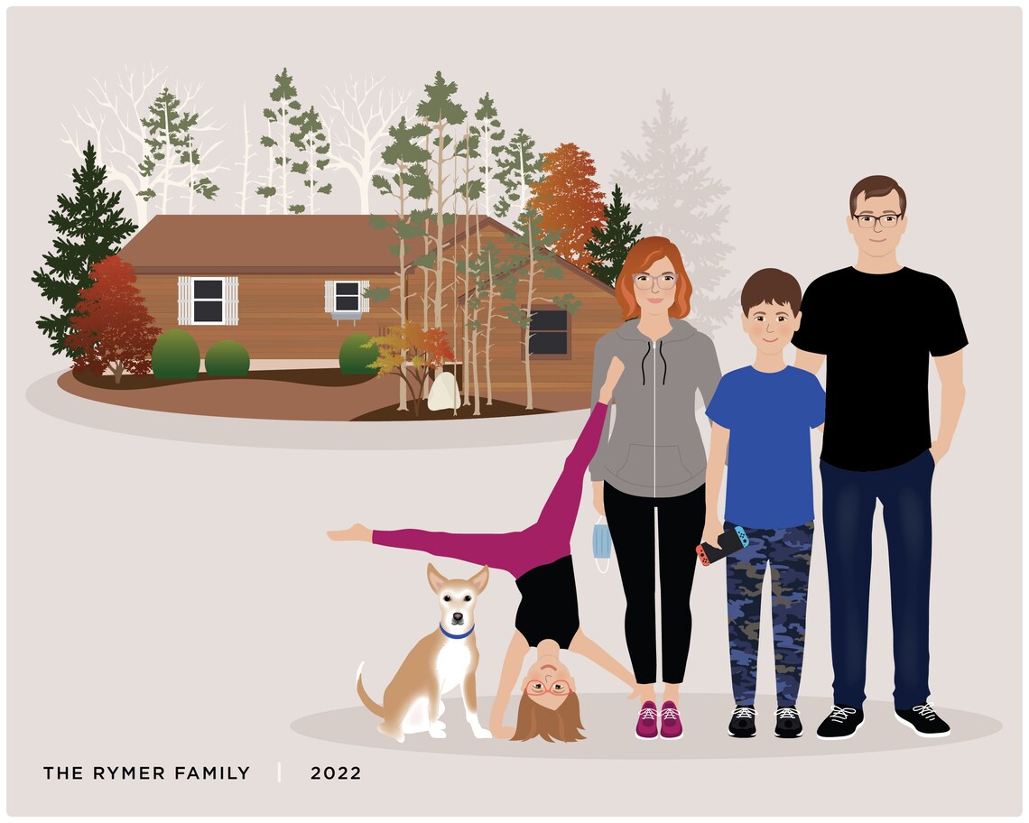 Personalized Family Portrait, Christmas Gift - Image 2